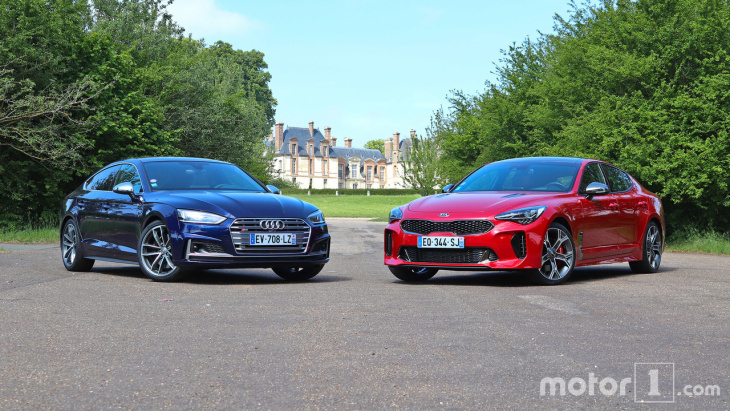 essai comparatif - l'audi s5 sportback affronte la kia stinger gt