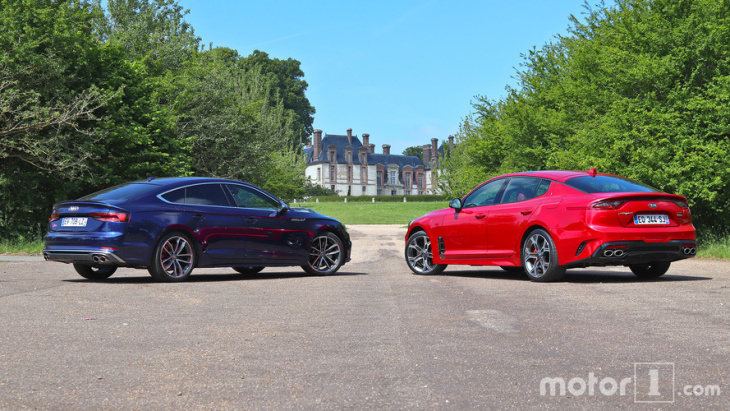 essai comparatif - l'audi s5 sportback affronte la kia stinger gt