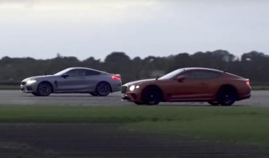 VIDEO - La Bentley Continental GT Speed se bagarre contre la BMW M8