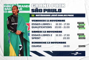 Le programme du GP de São Paulo F1