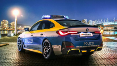 La BMW i4 M50 préparée par AC Schnitzer pour la police