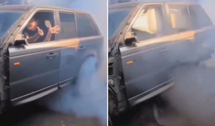 video - il fait exploser le pneu de sa voiture, elle se venge !