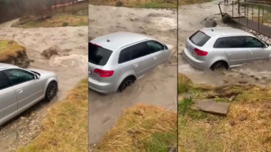 VIDEO – Comment détruire son Audi ? En essayant de traverser une rivière déchainée