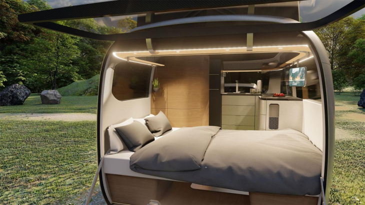 la caravane porsche pour faire du camping de luxe est absolument magnifique