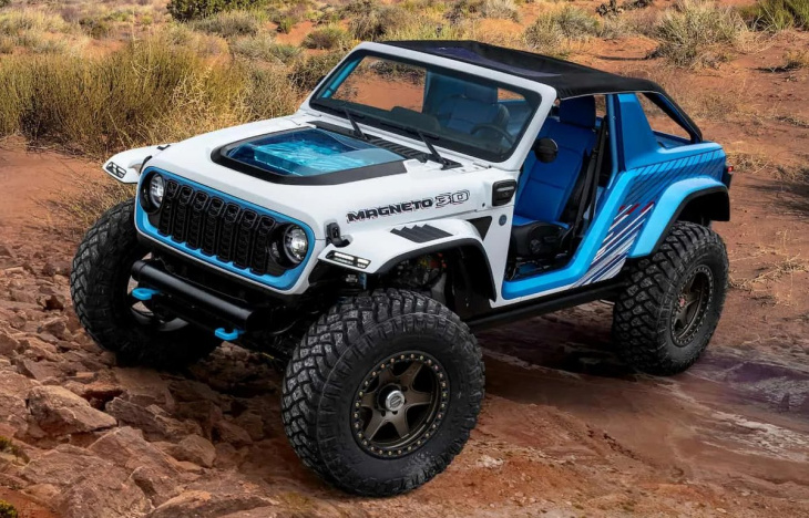 Voilà l'iconique et monstrueuse Jeep Wrangler transformée en un tout aussi monstrueux concept électrique