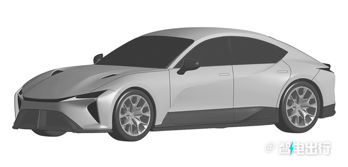 Ces images montrent la future berline électrique de Lexus.