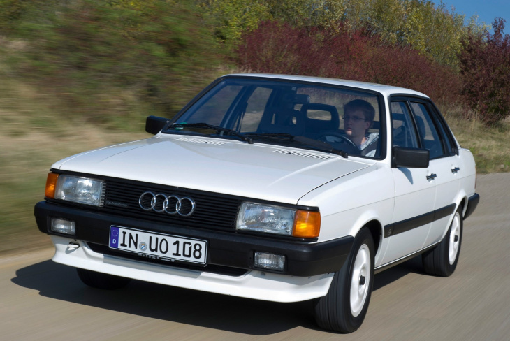 80 (2e generation), audi, audi 80 quattro (1982 – 1986), la première berline 4x4 européenne, dès 14 000 €