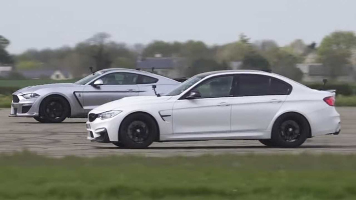 Tuned Ford Mustang Drag Races Tuned BMW M3 Video