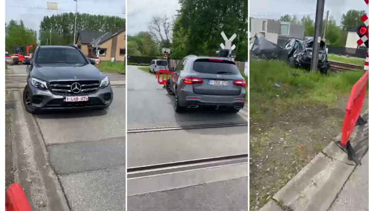 VIDÉO - Une Mercedes-Benz GLC se fait pulvériser par un train en Belgique à cause de sa conductrice