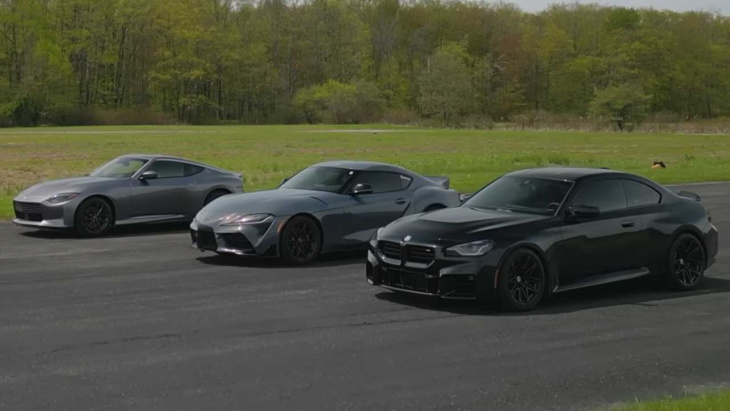 Nissan Z, Toyota Supra, BMW M2 Drag Race Video