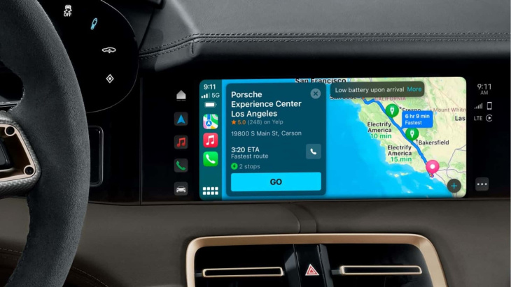 android, la porsche taycan intègre les itinéraires pour voitures électriques d'apple