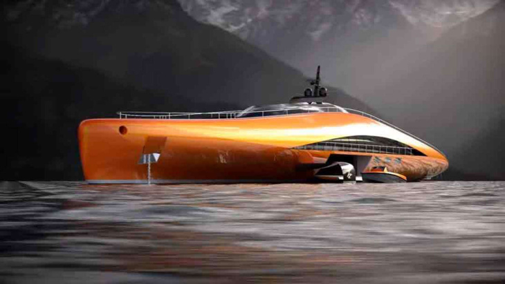 plectrum vole sur l'eau à 140 km/h, le superyacht avec trois moteurs à hydrogène de 15 000 cv
