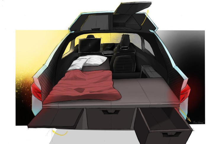 camping car,  skoda,  skoda enyaq iv,  4*4/suv/crossovers, un skoda enyaq transformé en camping-car par des étudiants