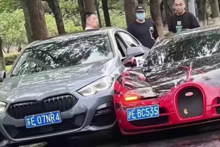 VIDEO - Une Bugatti et une BMW se livrent à une guerre sur la route