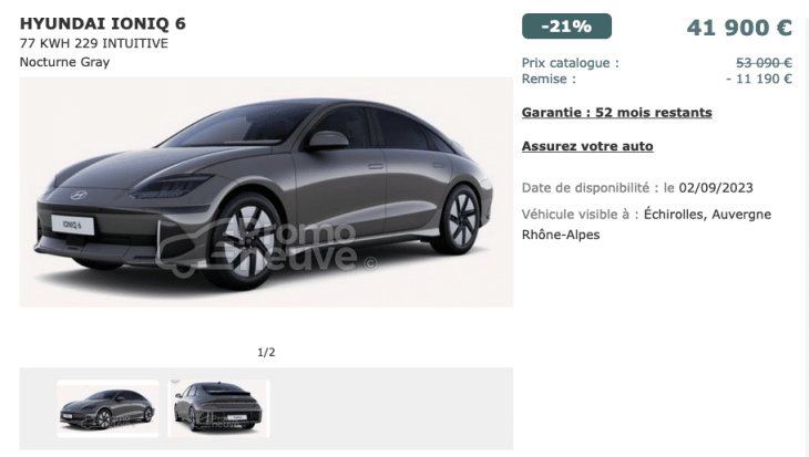 L’affaire du jour : Une Hyundai Ioniq 6 à 41 900 euros (-21 %, – 11 190 euros) 