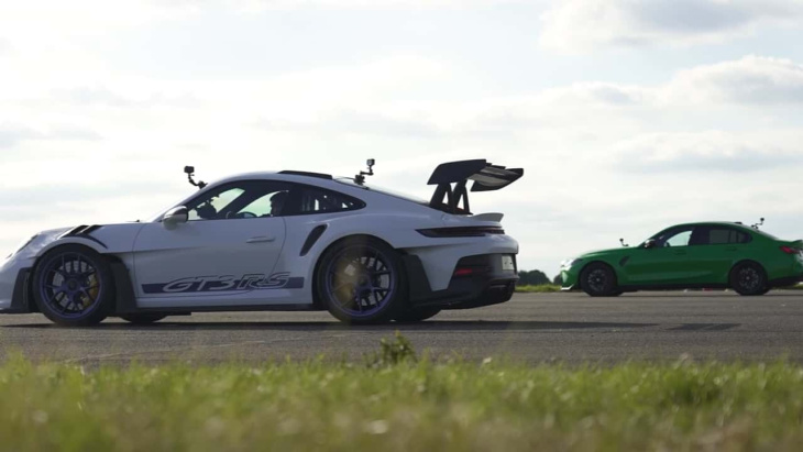 Porsche 911 GT3 RS versus BMW M3 CS drag race