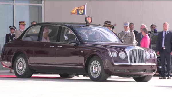 Visite de Charles III en France: le roi en Bentley avant de monter dans le DS7 présidentiel