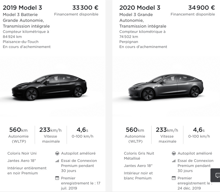 Tesla Model 3 d’occasion à moins de 25 000 euros !