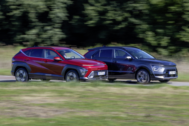 Essai comparatif : le Hyundai Kona hybride (2023) défie le Kia Niro  