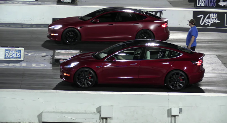 VIDEO - La Tesla Model 3 Performance défie la Model S Plaid sans sourciller