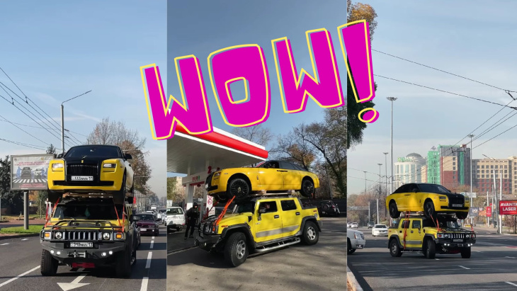 VIDEO - Il transporte sa Rolls-Royce sur le toit du Hummer