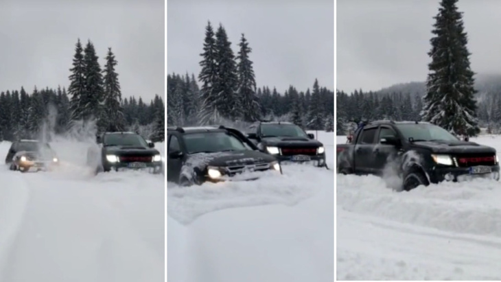VIDEO - Le Dacia Duster laisse le Ford Ranger en PLS sur route enneigée