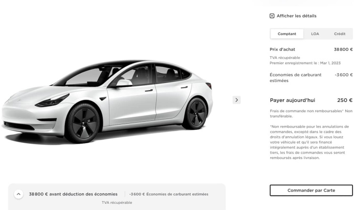 Une Tesla Model 3 première génération encore à vendre en France