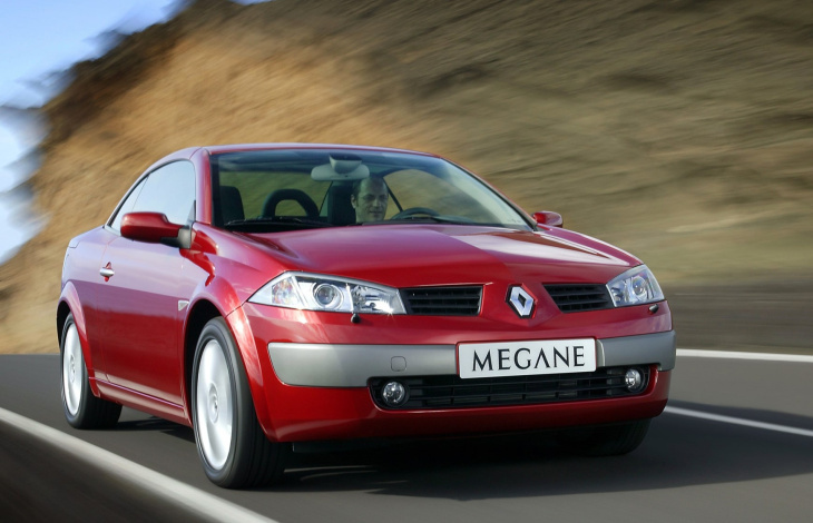 megane 2 coupe cabriolet, renault, megane, renault mégane ii cc (2003 – 2009), cubisme et plein ciel, dès 2 500 €