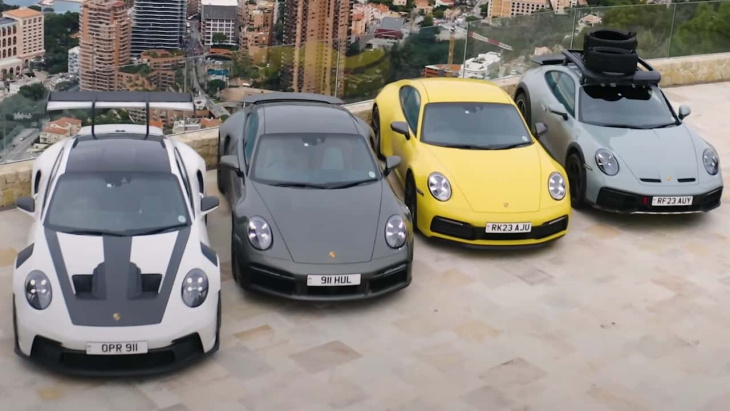 Porsche 911 GT3 RS, Carrera T, Turbo S et Dakar, la vidéo de comparaison. 