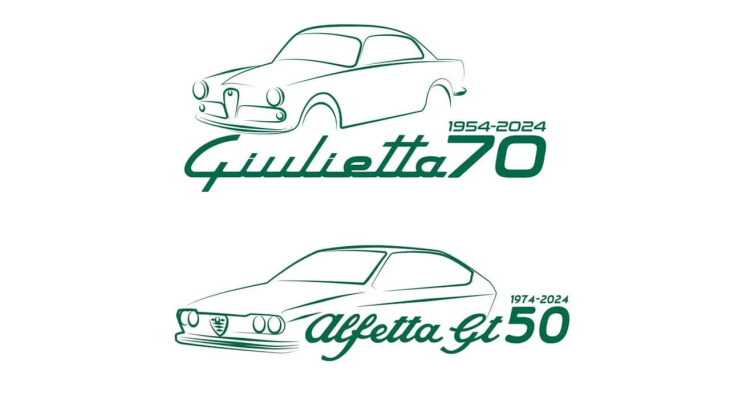 alfa romeo célèbre la giulietta sprint et l'alfetta gt avec deux nouveaux logos