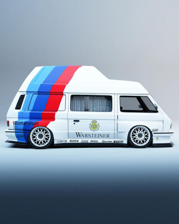 design virtuel, vans, bmw transporter dtm : la van life avec un 6 cylindres en ligne de course