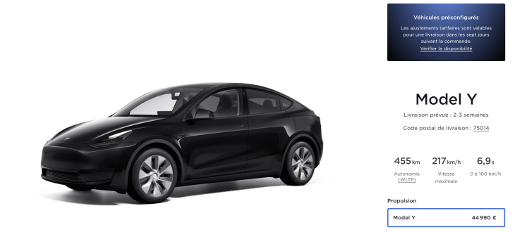 La Tesla Model Y plus chère de 6 000 euros en une nuit !