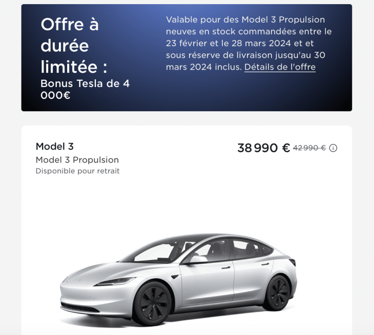 La Tesla Model 3 à seulement 38 990 € pendant 3 jours, et après ?