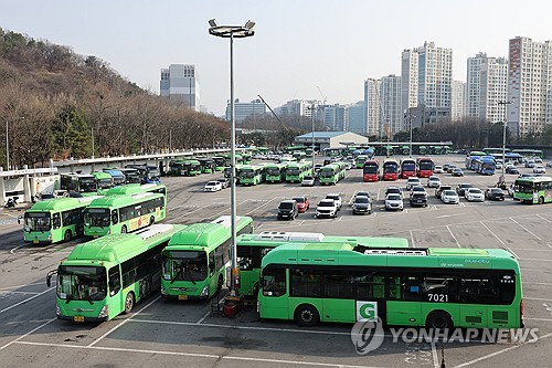 grève générale des conducteurs d'autobus à séoul