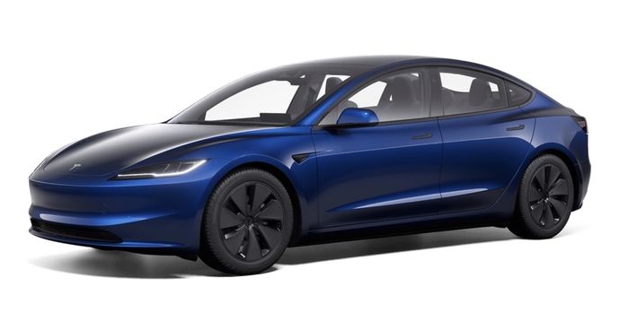 La Tesla Model 3 de base, avec une peinture optionnelle à 1 300€.