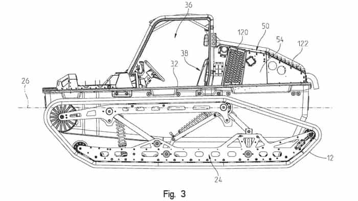 polaris inova com patente de utv tanque de esteiras para terrenos difíceis