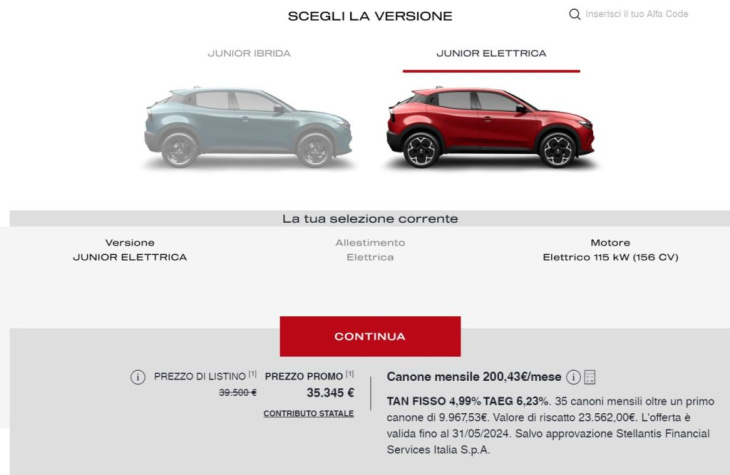 suv alfa romeo junior : tous les tarifs par pays (déjà en promo en italie)