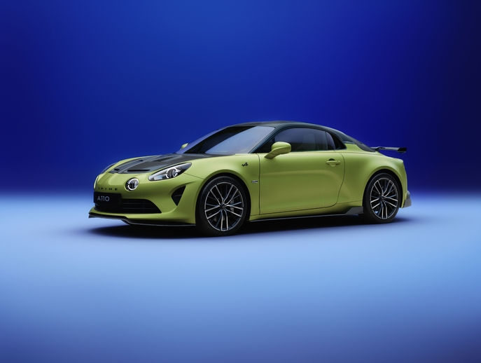 Voici le nouveau coloris « Vert Acide Mat », ici sur l’A110 R.