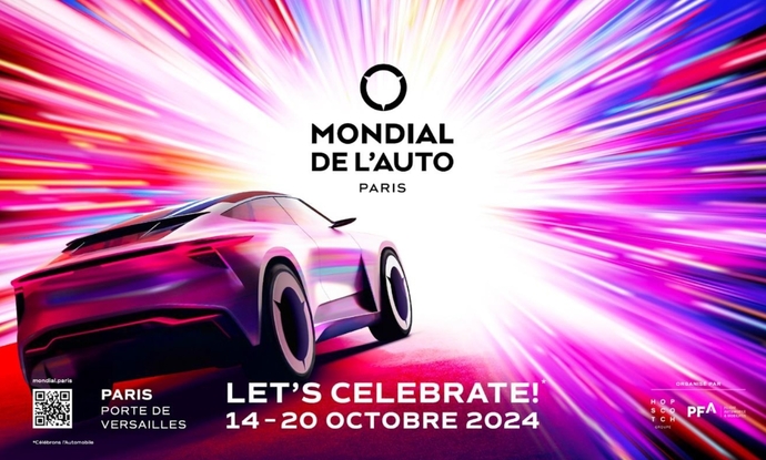 L'affiche du mondial de l'automobile 2024.