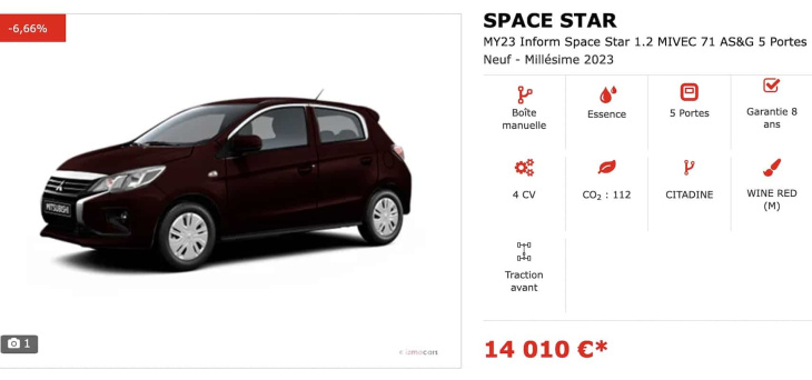 Pas giga sexy, la Mitsubishi Space Star ne vaut plus que 14 000 €