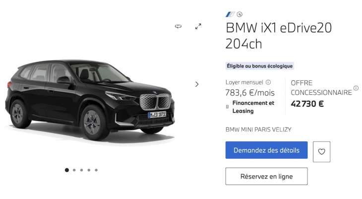 le bmw ix1 edrive20 tombe à 38 730 €